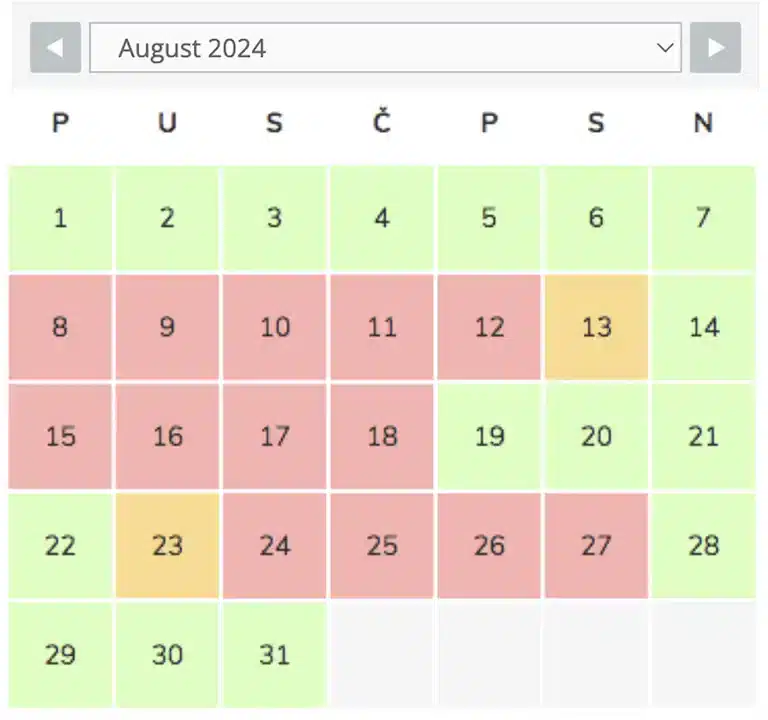 Kalendar zauzetosti
